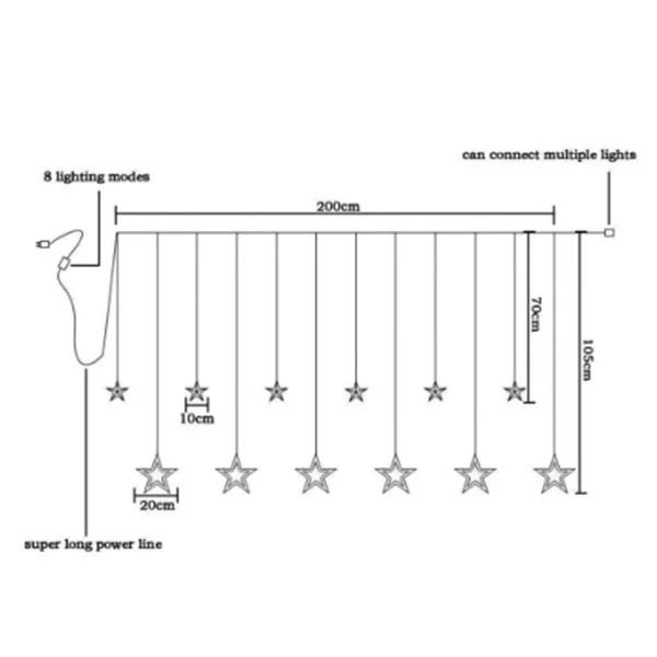 

Star Led Curtain Garland String Light Eid Mubarak Ramadan Decoration Islam Muslim Party Decor Eid Al Adha Gift Eid Mubarak