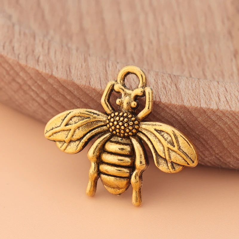 100 шт./Набор Тибетская серебряная/золотая цветная подвеска медоносного пчелы для создания браслетов и ювелирных изделий