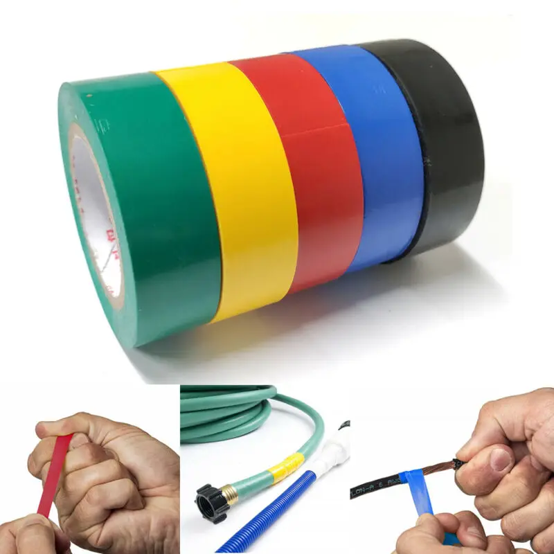 

5 Rolls PVC Electrical Tape Wire Insulating 5 Color 32ft Length 0.7" Wide Set