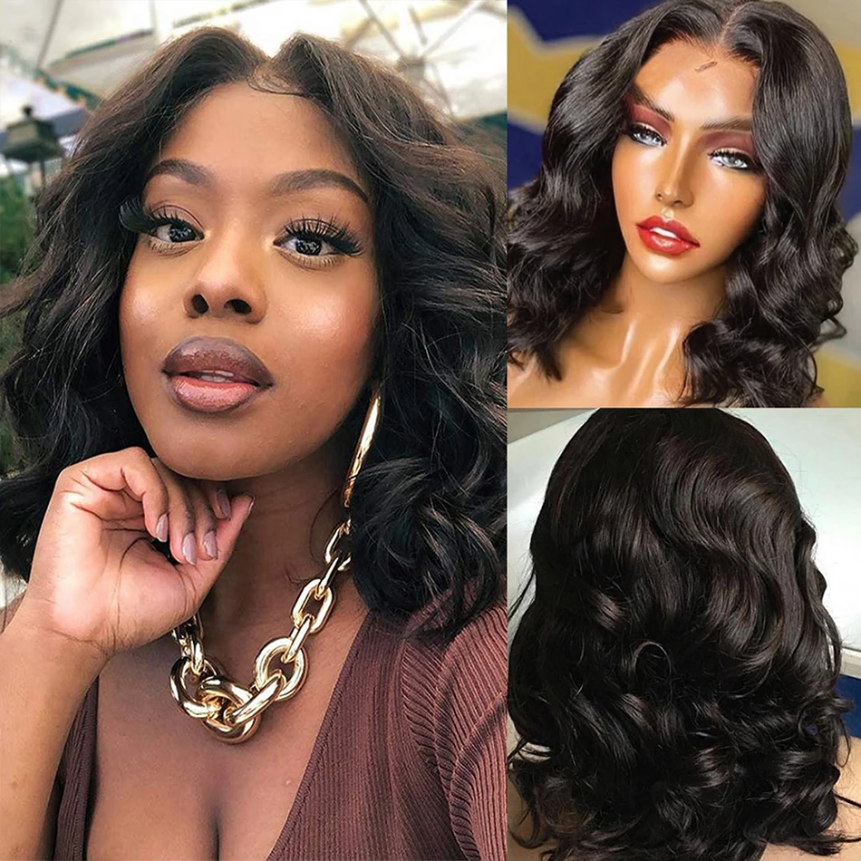 

Body Wave 13x4 Lace Front Human Hair Wig Brazilian Remy 4x4 Closure Loose Pre Plucked 150 Density For Black Women Body Wave Wigs