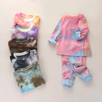 2pcs toddler kids baby boy girls clothes sets tie dye long sleeve t shirt tops pants outfits o neck pullover tracksuit for 1 6y