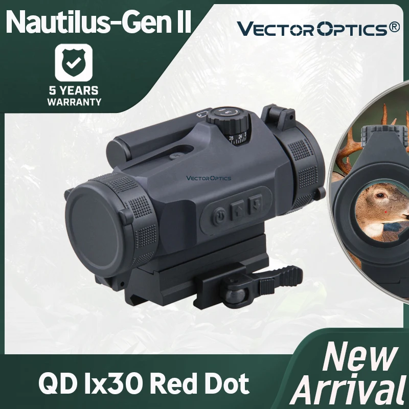 Векторная оптика Nautilus 1x30 QD GenII тактический Красный точечный прицел автосвет