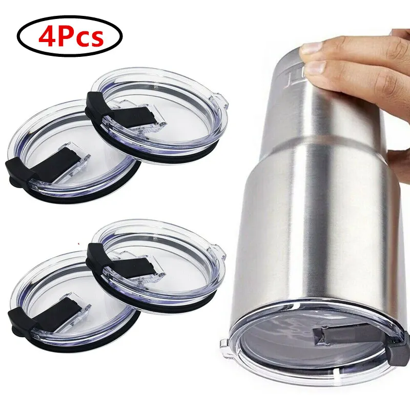 4 портативных крышки для кофейной чашки прозрачная пластиковая соломенная