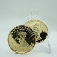 5pcslot last rose england princess of wales souvenir coins gift 24k gold plated metal coin for collection