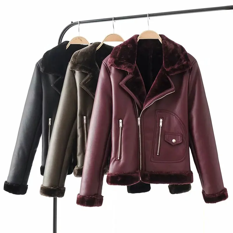 HEE GRAND/женские новые Куртки из искусственной кожи с искусственным мехом 2019 зимние