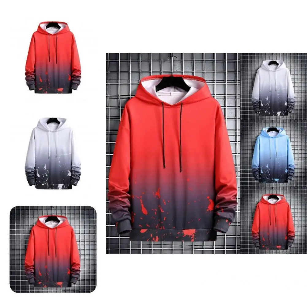 

Thick Cozy Decorative Loose Men Hoodie Regular Men Hoodie Wind-proof for Winter