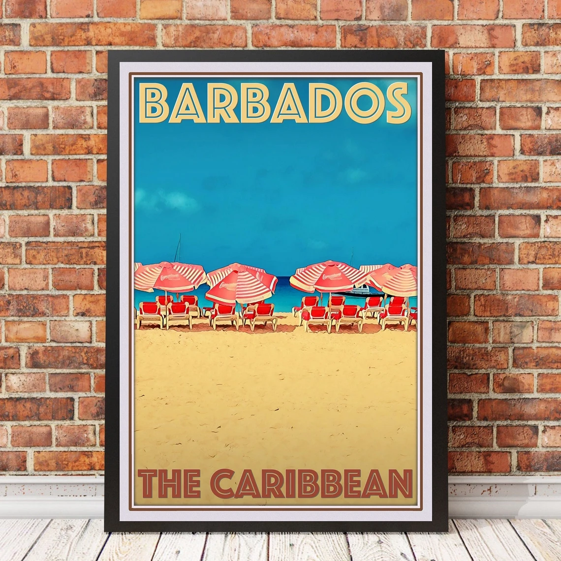 

Постер или холст в винтажном стиле ретро для путешествий-картина для украшения дома из Карибского моря Барбадоса (без рамки)