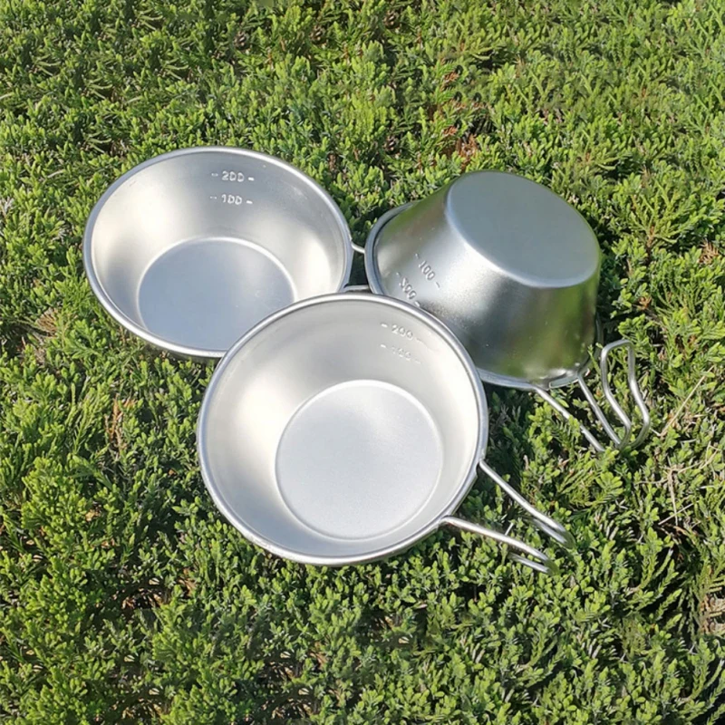 

Outdoor Stainless Steel 304 Bowl Picnic BBQ Tableware Cup Mountain Climbing Water Camping Portable Cooker Utensils Pot