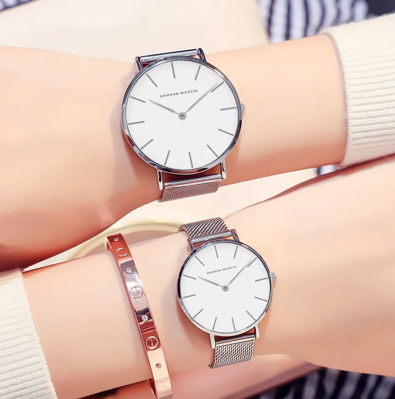 Парные часы Прямая поставка простой 1 комплект повседневные Модные стальные