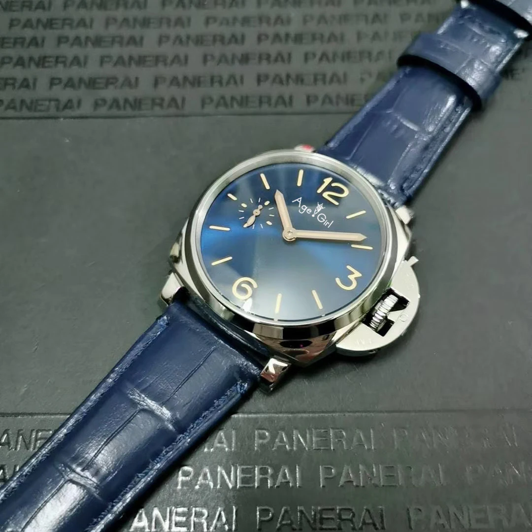 

Luxury Brand New Men Automatic Mechanical Sapphire Blue Leather Stainless Steel 3 Days Titanium Manual Watches Luminous 42mm