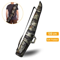 130cm camouflage gun bag tactical shotgun case hunting padded rifle holster with small pouch outdoor soft gun storage carry bag