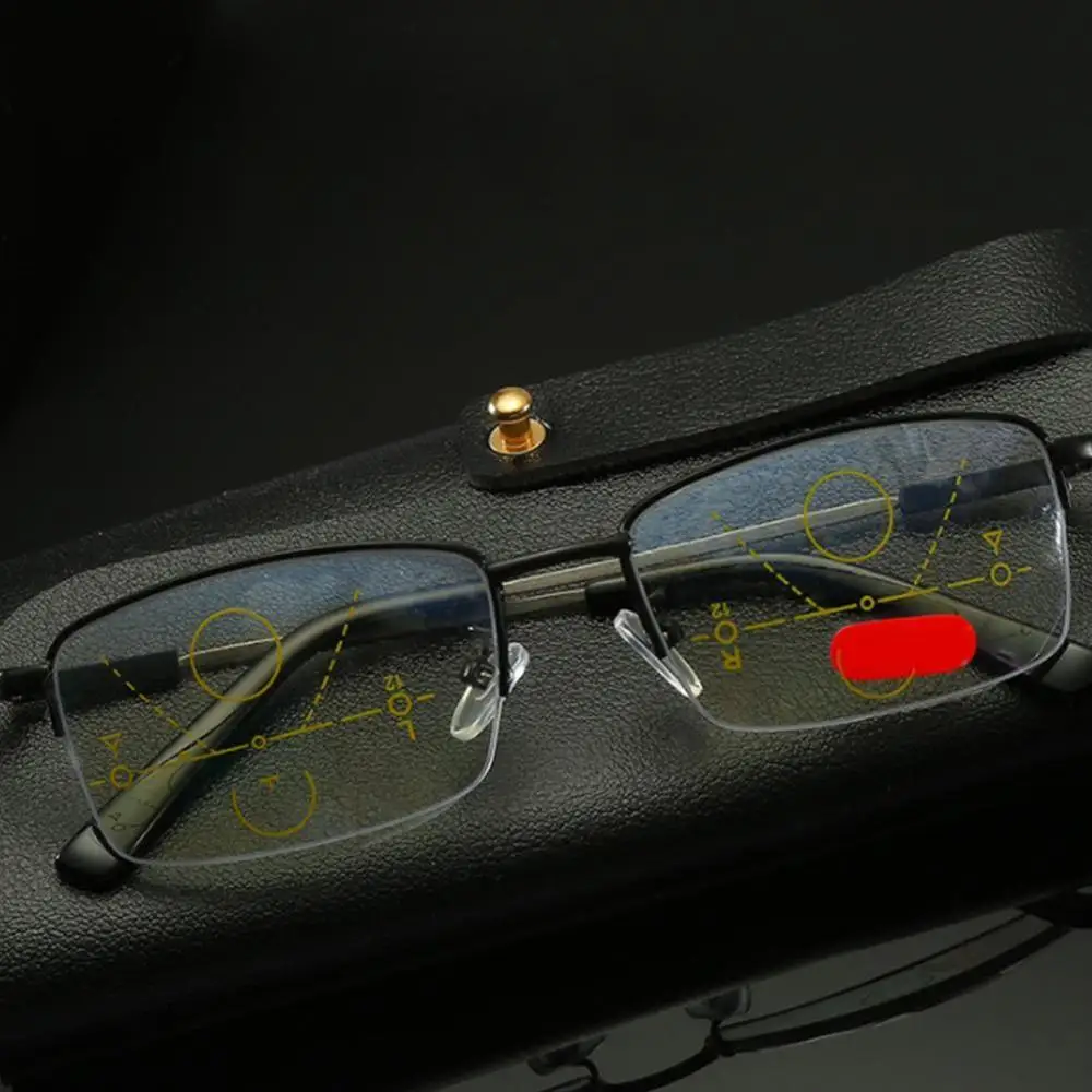 Универсальный зум очки для чтения прогрессивные мульти фокус анти синий луч Часы