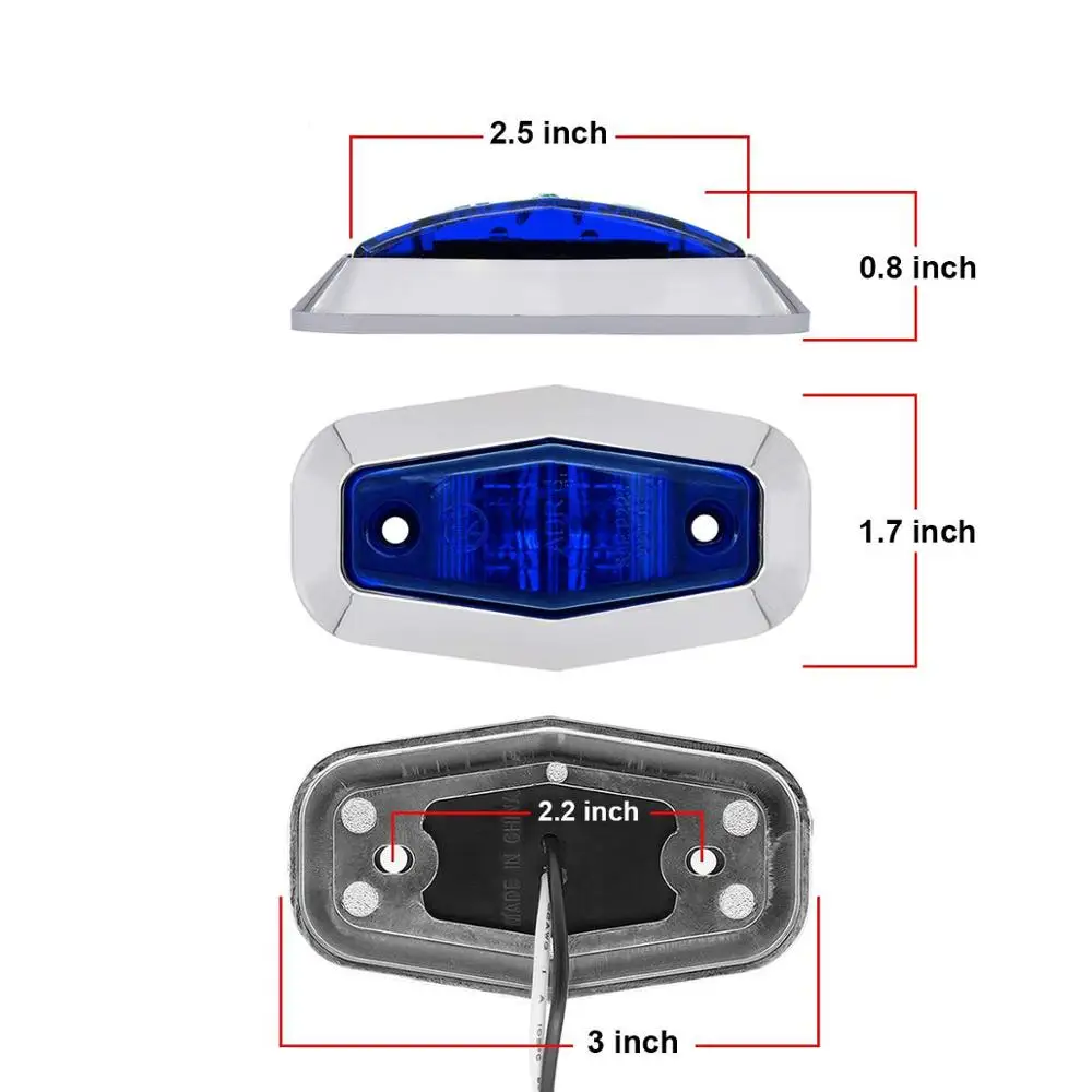Fuleem 10 шт. хромированная рамка 2 5 дюйма синяя светодиодсветодиодный лампа для