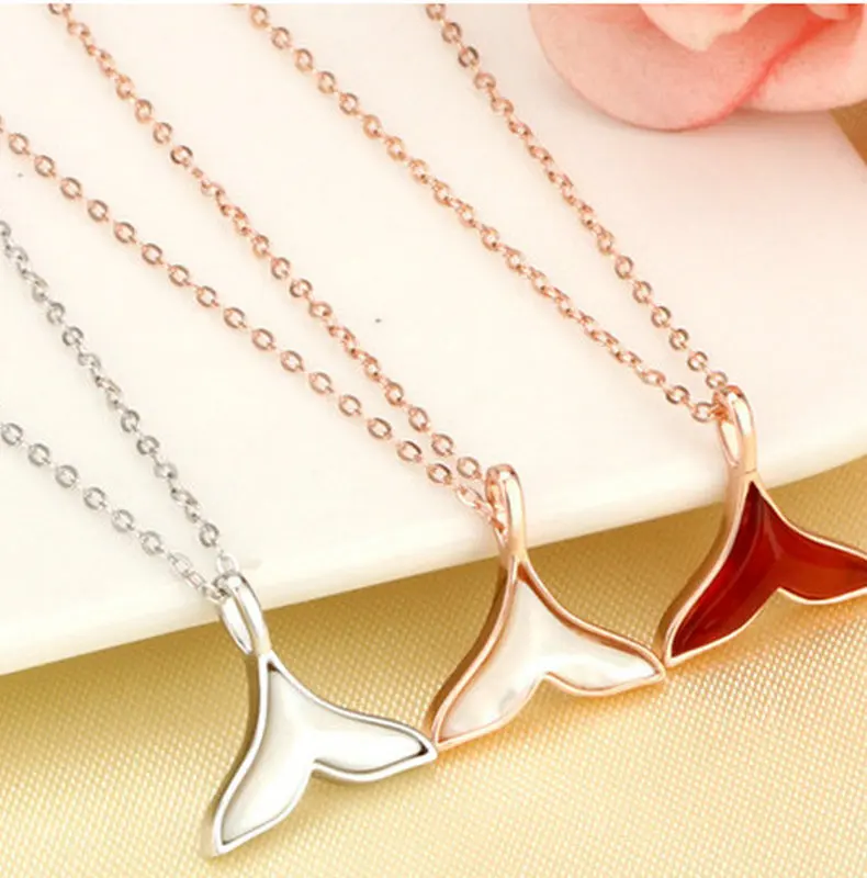

Natural White Fritillary Fish Tail Necklace Female Fashion All Match Clavicle Chain