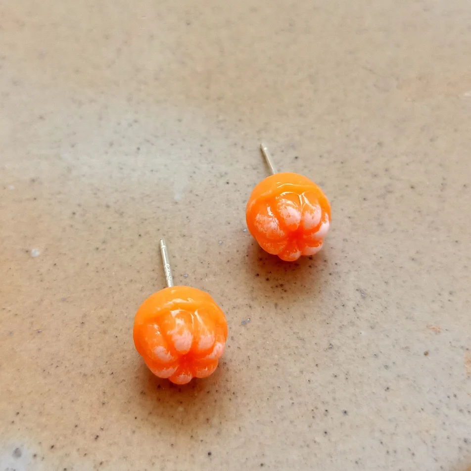 

SNCSDK 2020 Cute Fruit Earrings Creative Small Fresh And Sweet Orange Fashion jewelry Women Stud earrings All-match Accessories