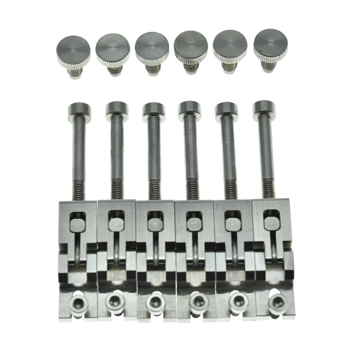 KAISH Guitar Stainless Steel Double Locking Tremolo Bridge Saddles and Screws Steel Guitar Saddles