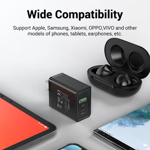 Быстрое зарядное устройство Vention 20 Вт USB Type-C PD для iPhone 17 16 15, быстрая зарядка QC 3.0, зарядка для мобильных телефонов, вилки EU UK CN
