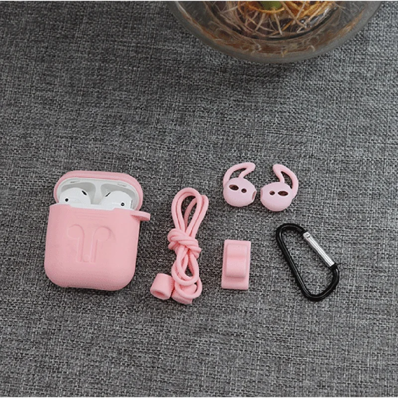 5-Piece Set Silicone Case Cover Apple Airpods Accessories For AirPods Wireless Earphones | Электроника