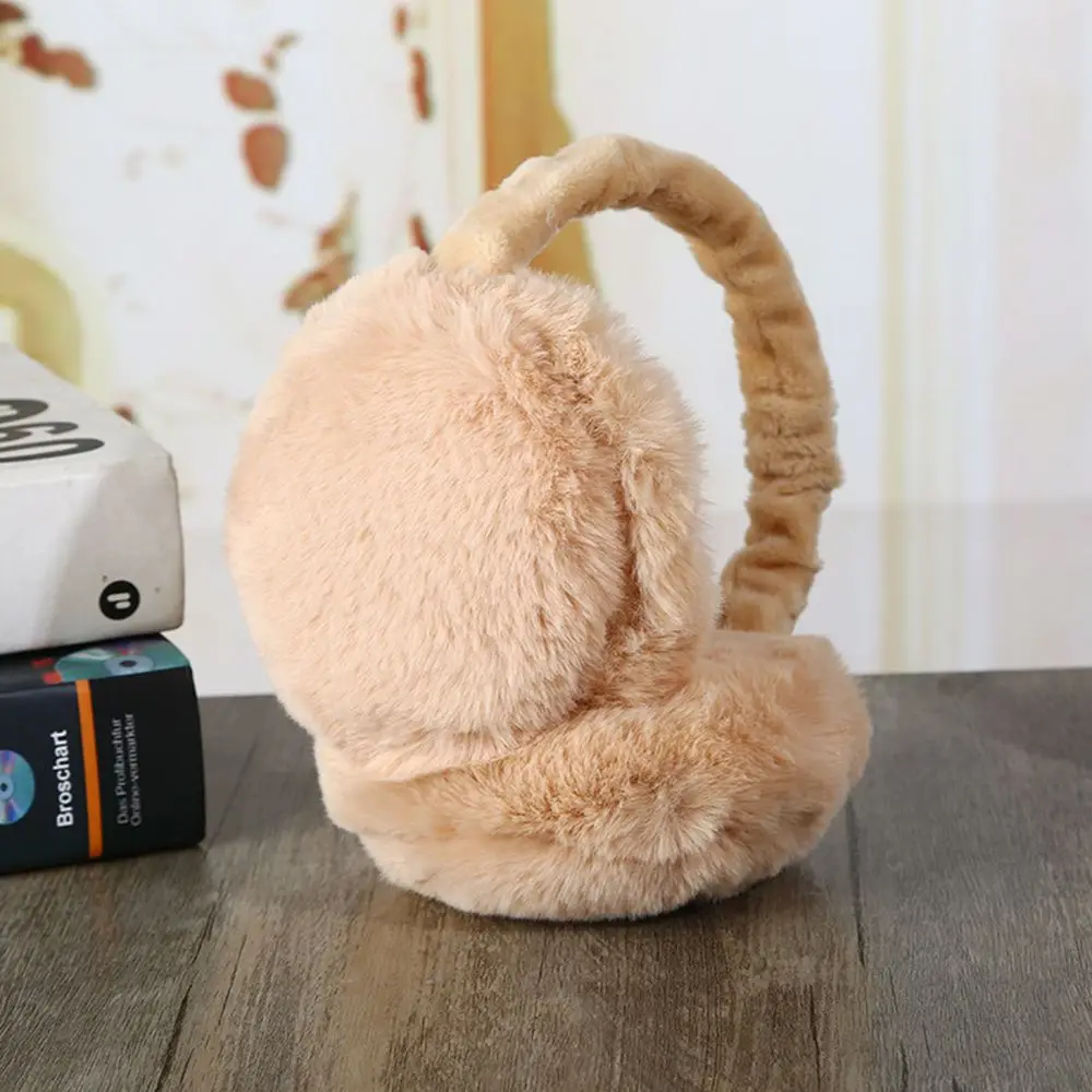 Apricot Новые регулируемые складные пушистые мягкие женские теплые наушники для девочек зимние теплые наушники - Цвет: Apricot
