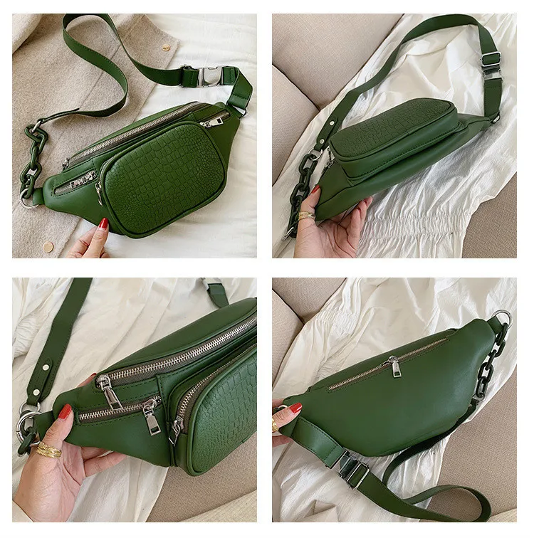 2020 Fashion Stone Pattern PU Leather Waist Bag Travel Casual Chain Women Belt Leisure Female Crossbody Shoulder Fanny Pack | Багаж и
