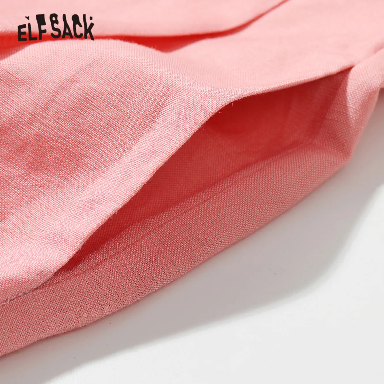 ELFSACK Solid Minimalist High Waist Straight Casual Women Trousers,2021 Spring Pure Stylish Korean Ladies Basic Daily Bottom