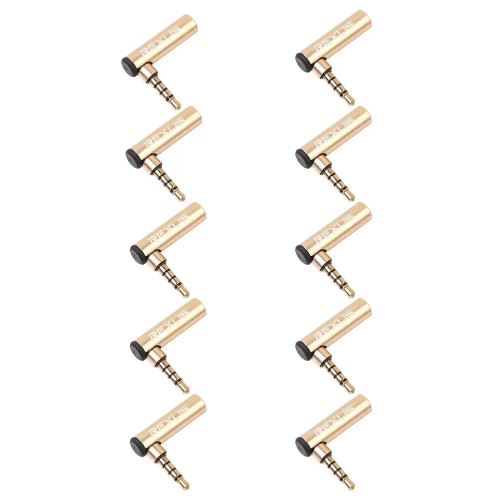 Позолоченный штекер-гнездо 3 5 мм адаптер под прямым углом 90 градусов стандартный