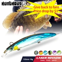 hunthouse crystal 3d laser minnow 133mm19g wobblers crankbait floating hard fishing lure artificial bait for bass fishing tackle