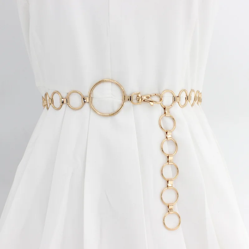 Style-3 CETIRI Модные женские с высокой талией круглый круговая цепь пояс для платья женские Девушки Дизайнер под металл, серебро, золото ремни женские - Цвет: Style-3