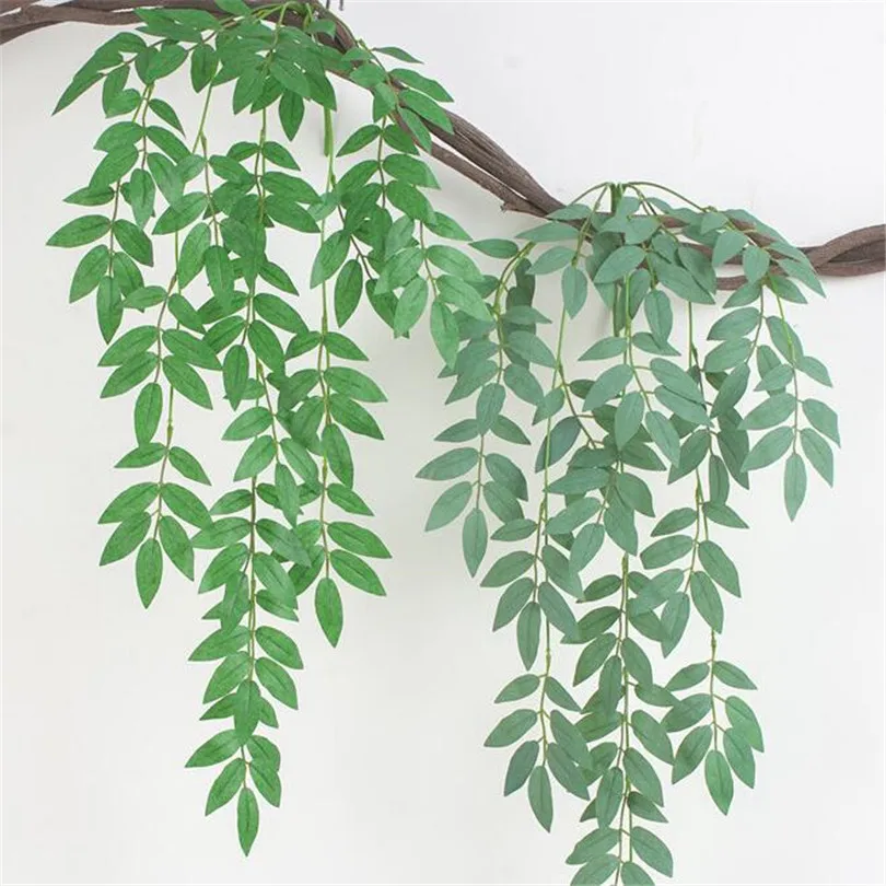 5 шт./лот лоза из зеленых листьев ивы длинная искусственная зелень ива 80 см для