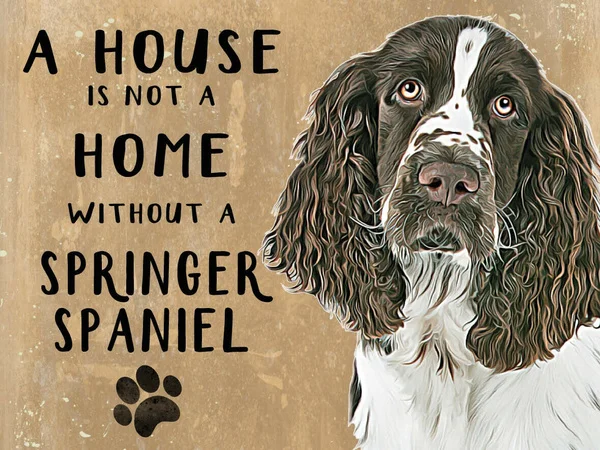 

House Not A Home Springer Spaniel Metal Sign 12x8 Inches
