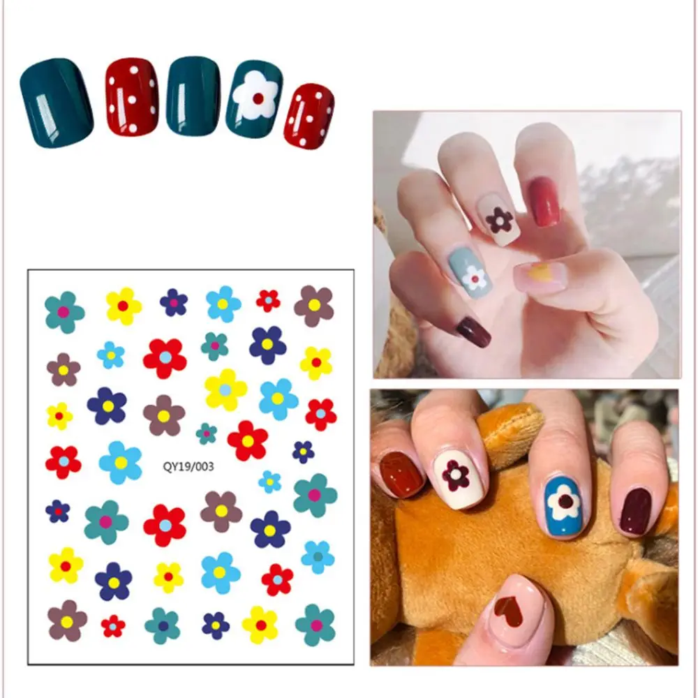 Waterproof Hyuna Style Fashion Art Sticker 3D Nail Decals Floret Poached Small Fresh Flowers Stickers | Красота и здоровье