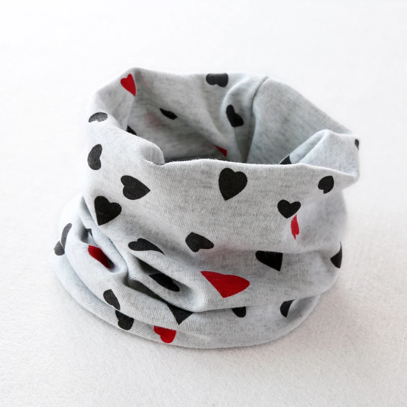 Fashion Cotton Baby Scarf Love Heart Print Kids Bandana Clothes Autumn Winter Children Girls Boys O-ring Neck Collar Scarves | Детская