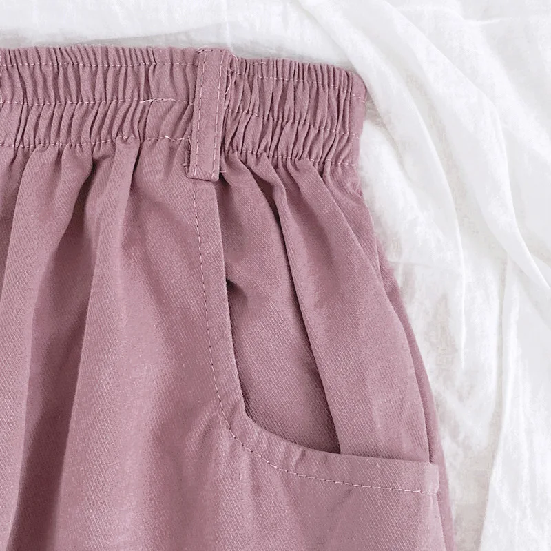 

Comfortable casual tooling style summer elastic high waist loose casual all-match wide-leg shorts