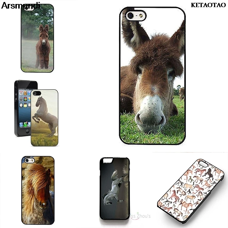 KETAOTAO Ослик Смешные животные волосы мул лошадь телефонные чехлы для iPhone 4S 5S 6S 7 8 Plus