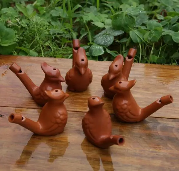 150 шт. из фиолетовой глины под водой свистки в виде птиц окарина камышовка песня