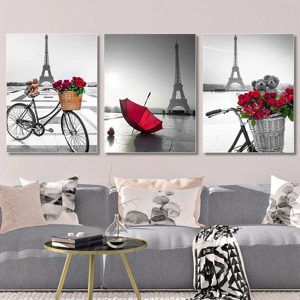 

Poster Nordic Posters And Prints Paintings Living Room Wall Art Decorative Pictures Canvas Print Paris Eiffel Tower Landscape