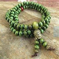 6mm green sandalwood wooden bead 108 beads wristband pray ruyihot yoga sutra bless healing monk lucky cuff mala