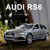 136 scale audi rs6 station wagon diecast alloy metal luxury car model pull back car for children toys with collection