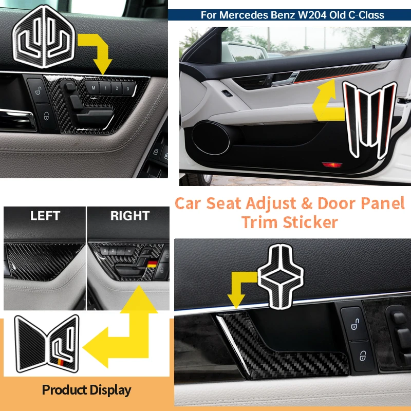 Стикер для автомобиля из углеродного волокна украшение ручки двери Mercedes Benz W204