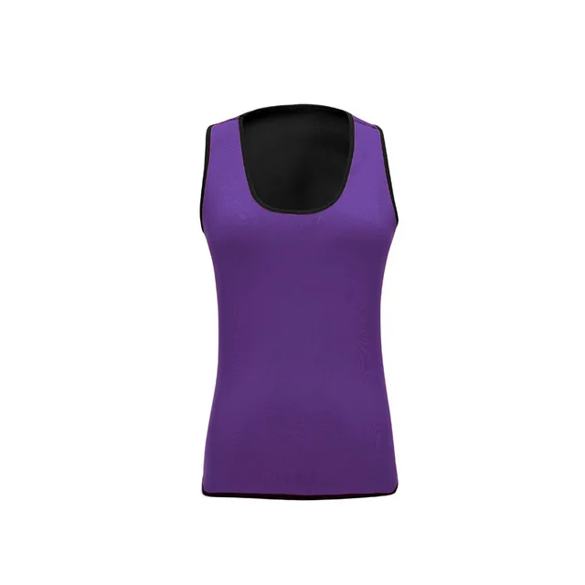 Purple Плюс Размеры Для женщин BodyShapers неопрена сауна ultra Sweat Shaperwear Для женщин для похудения, термо платье с резинкой на талии тренер моделирующий корсет Топы - Цвет: Purple