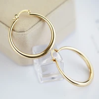 fashion simple womens 18k gold earrings large round earrings exquisite diameter 33mm round earrings for princess party wedding