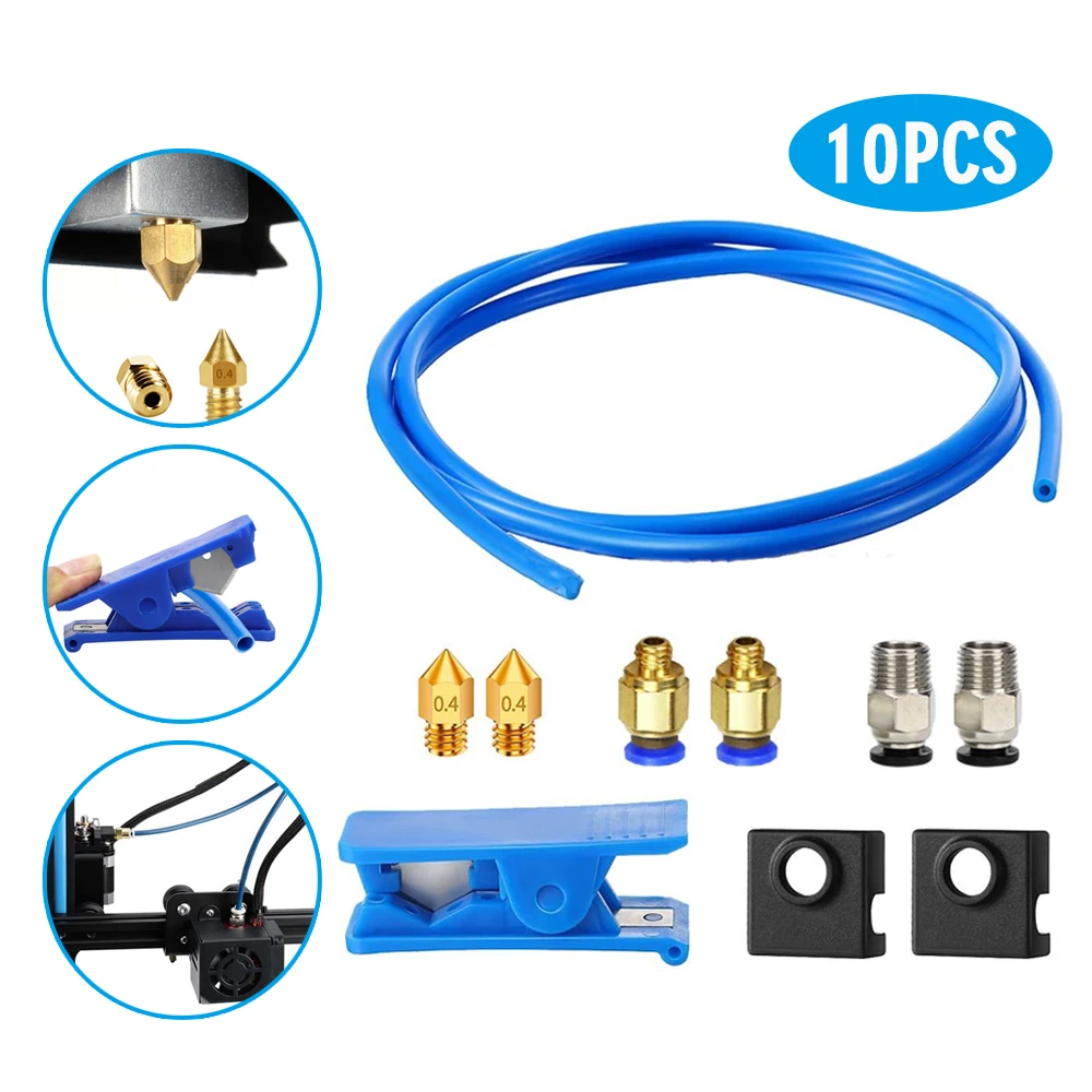 

Mayitr 10pcs 3D Printer Kit PTFE Tube Pipe Cutter PC4-M6 & PC4-M10 Pneumatic Fitting Printers Accessories