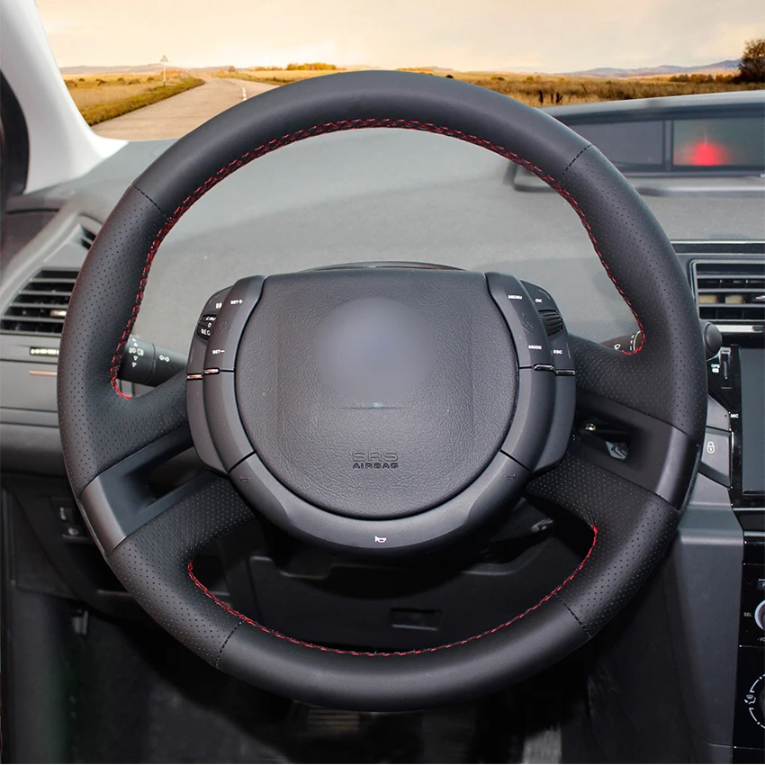 Ручная работа искусственная кожа черного цвета для Citroen C4 Picasso 2007 2008 2009 2010 2012