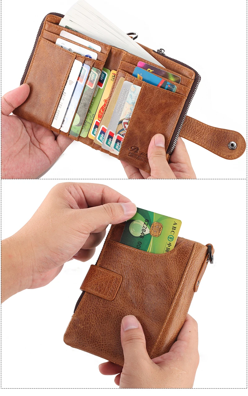 Брендовые мужские кошельки PIUNCLE, Rfid, Ретро стиль, кожа, мягкая, двойная молния, маленький держатель для денег, короткий, тонкий, для монет, желтый кошелек, тонкий мешочек