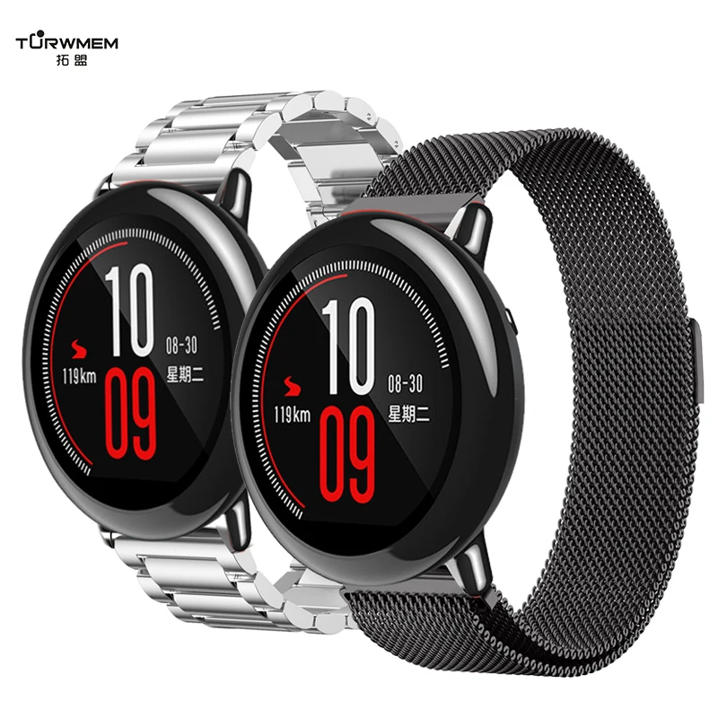22 мм металлический ремешок из нержавеющей стали для Xiaomi Huami Amazfit ремешок для часов сменный металлический браслет для Amazfit Pace Stratos 2 ремешок