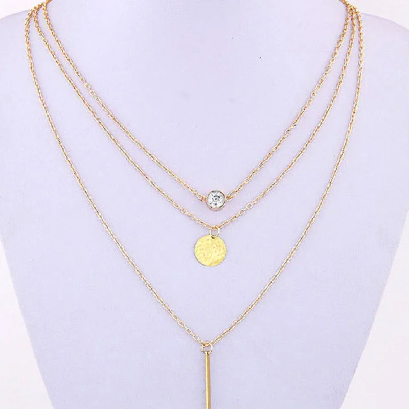 Ожерелье многослойное в богемном стиле женское чокер золотистого цвета с