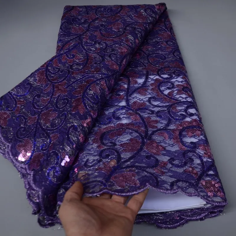 Новейшее аккуратное вышитое люрексом французское Тюлевое кружево с блестками