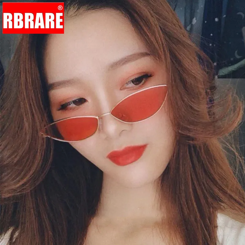 

RBRARE 2021 New Small Frame Cateye Sunglasses Women Retro Cute Sexy Red Pink Cateye Sun Glasses Female Vintage Shades For Women