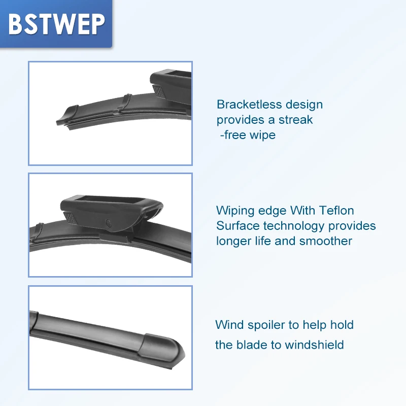 BSTWEP Wiper Blades for Renault Megane Mk2 Fit Bayonet / Hook Arms 2002 2003 2004 2005 2006 2007 2008 2009 | Автомобили и