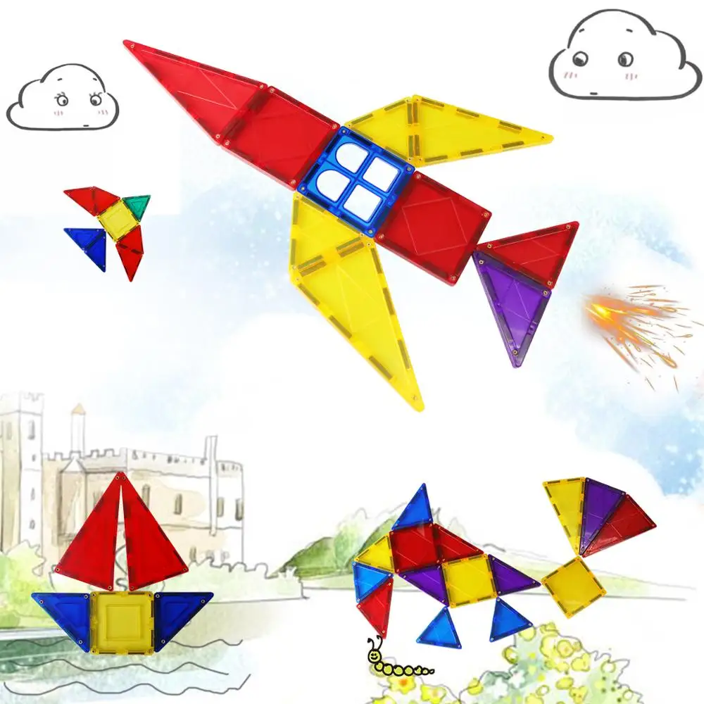 3D Магнитные строительные блоки Romboss большого размера игры магнитные